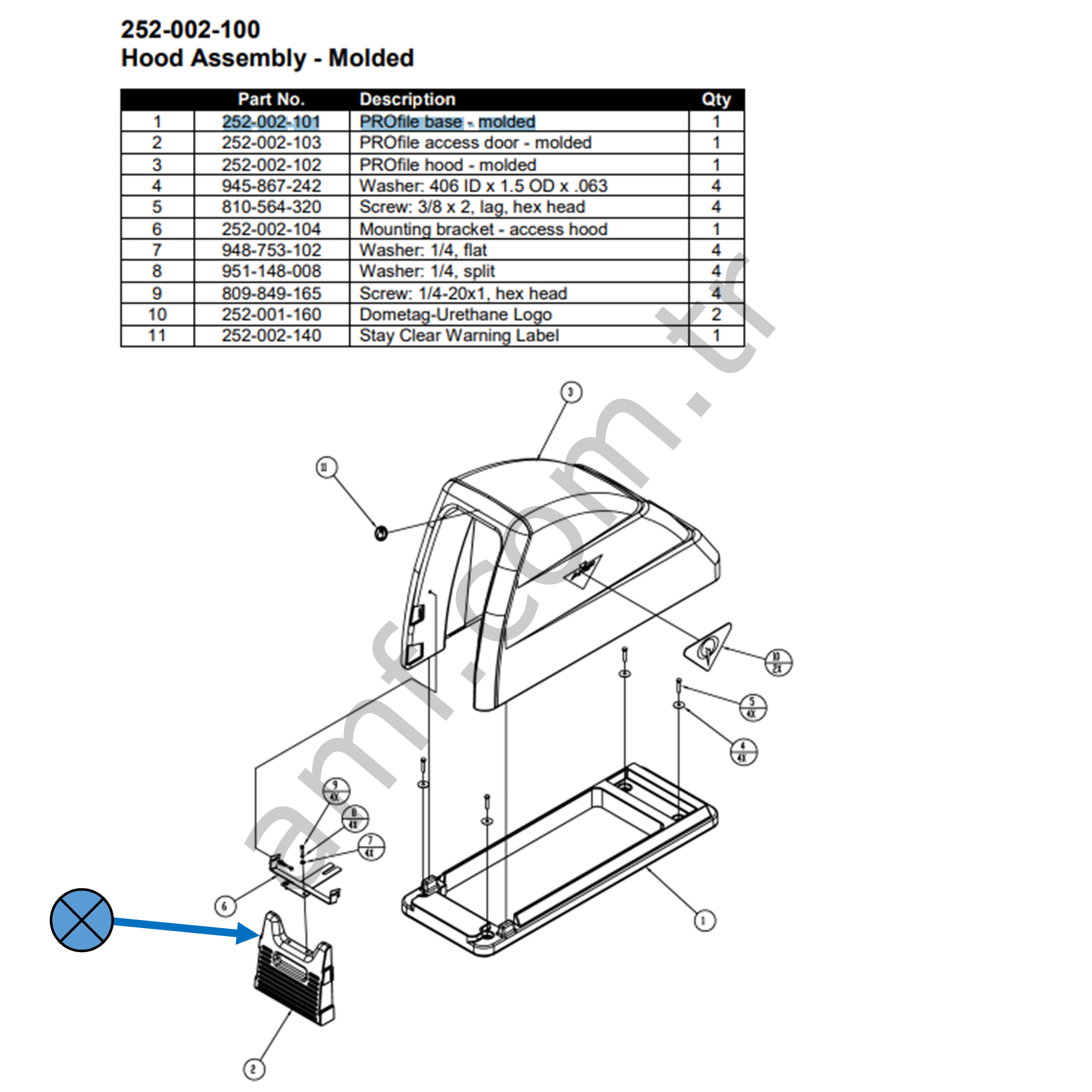 Profile Acces Door Molded_252002103 Ballreturn Profile Ön Kapak Plastik