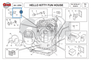 Nr.10 Complete Upper Led Hello Kitty Fun House, Üst Led Lamba Seti