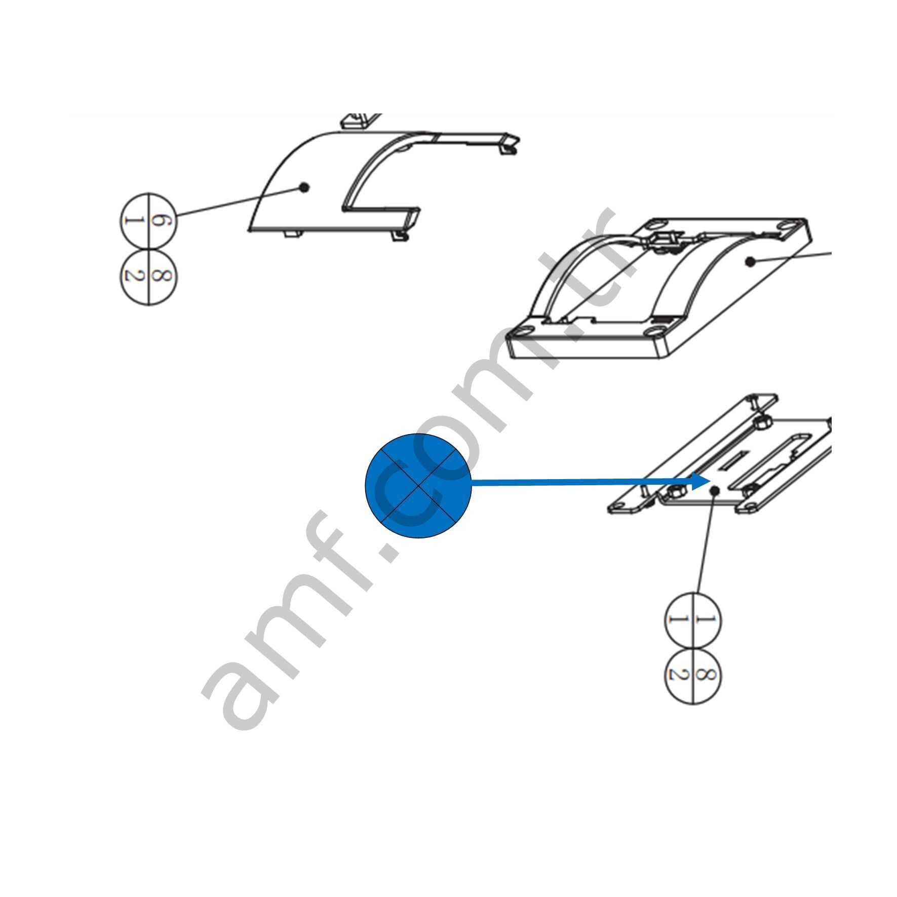 Mounting Plate_1.1.WA10E00500 Storm Racer, Nos Kolu Alt Bağlantı Plaketi