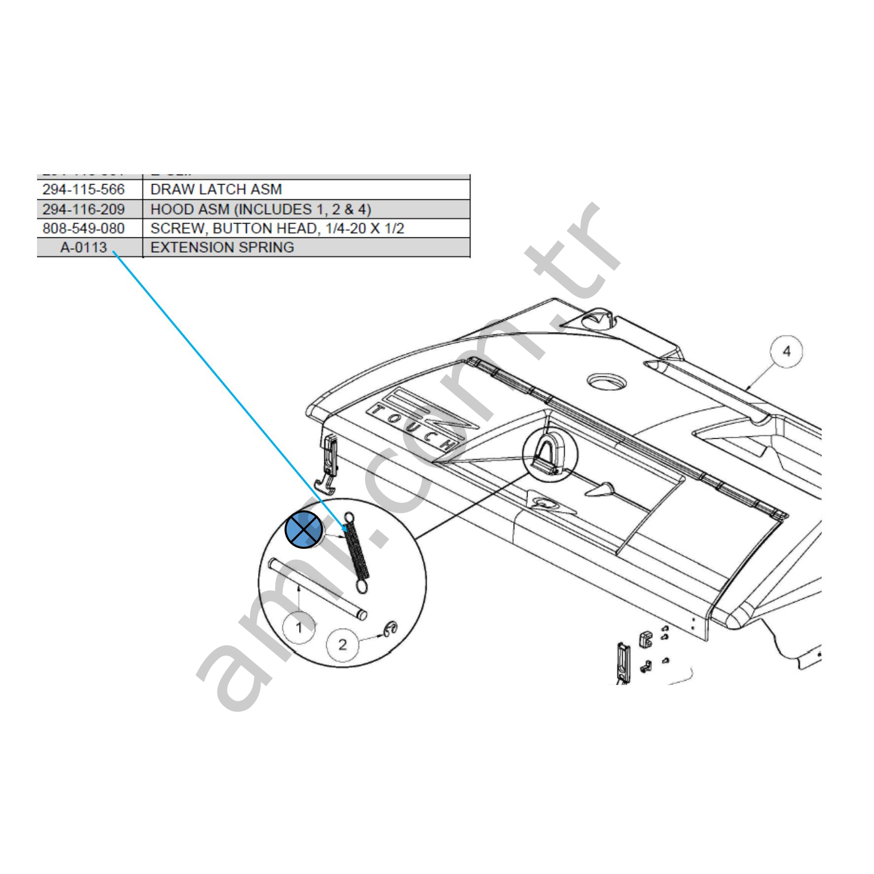 Shut Off Retract Spring_A-0113 Ez Touch Hat Bakım Makinası Kapak Yayı