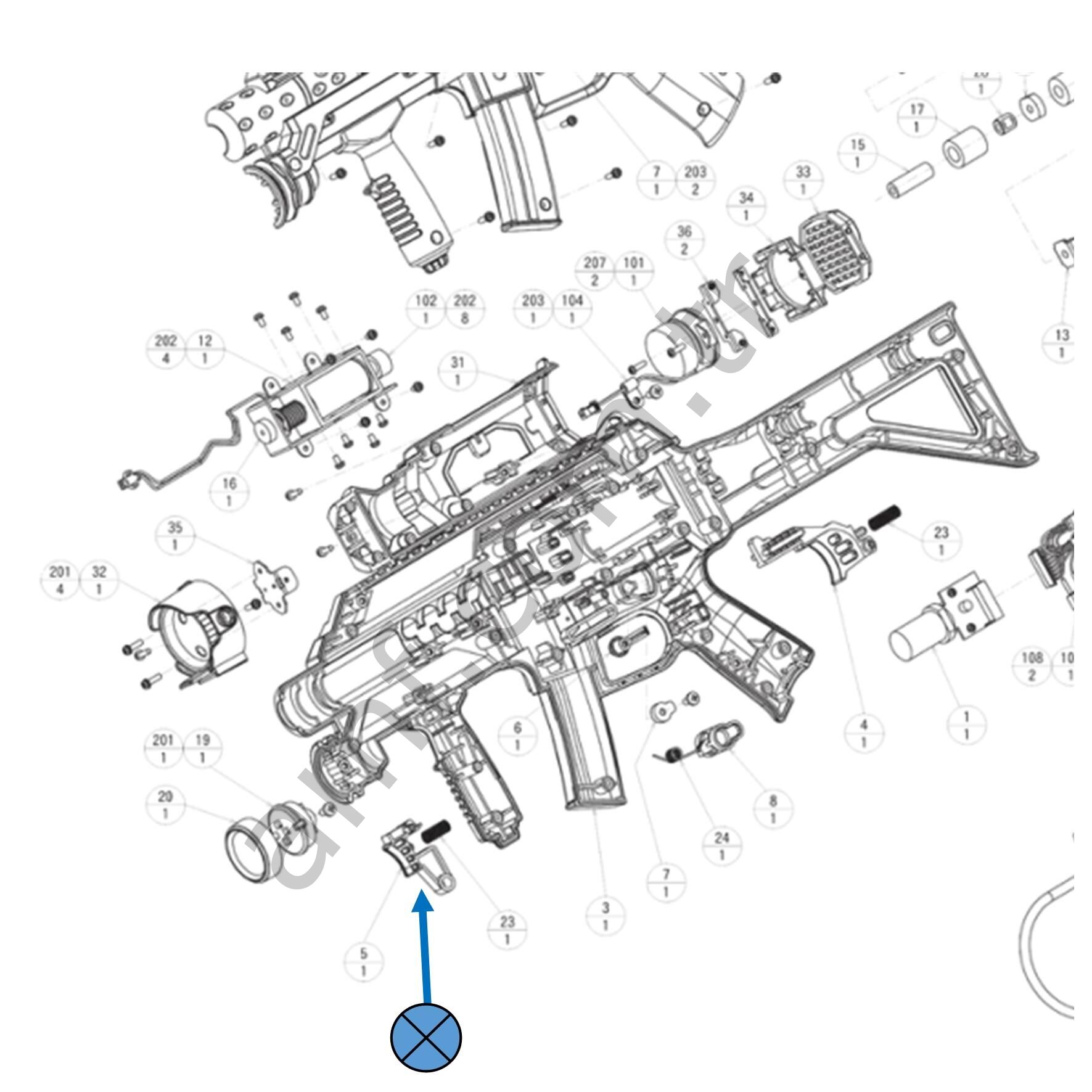 Sega Operation Ghost, Sub Trigger_GST-2105 Sega Operation Ghost, Tüfek Ön Tetik