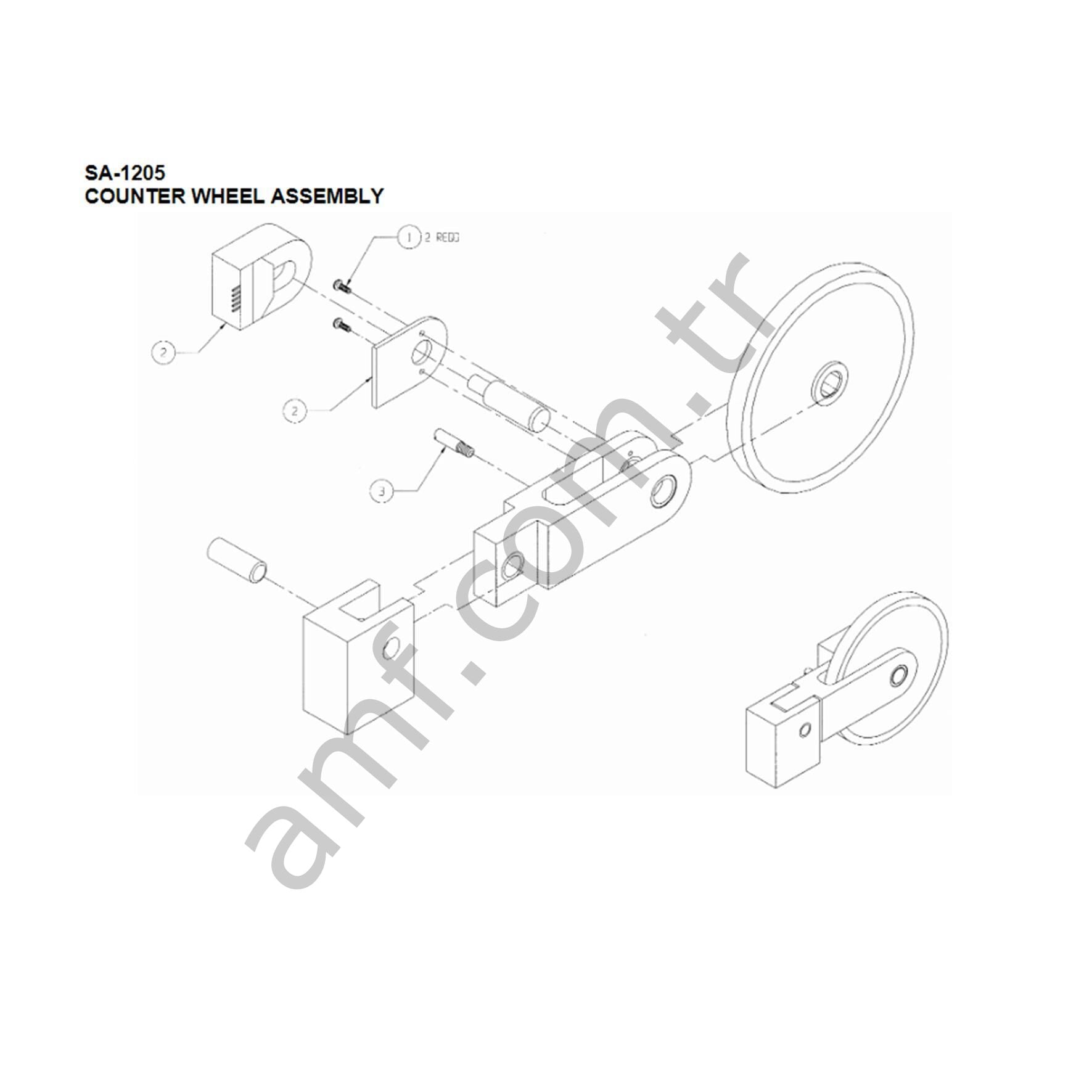 Counter Wheel Assy_SA1205 Summit Yağlama Makinası, Sayıcı Tekerlek ve Sensör Mekanizması