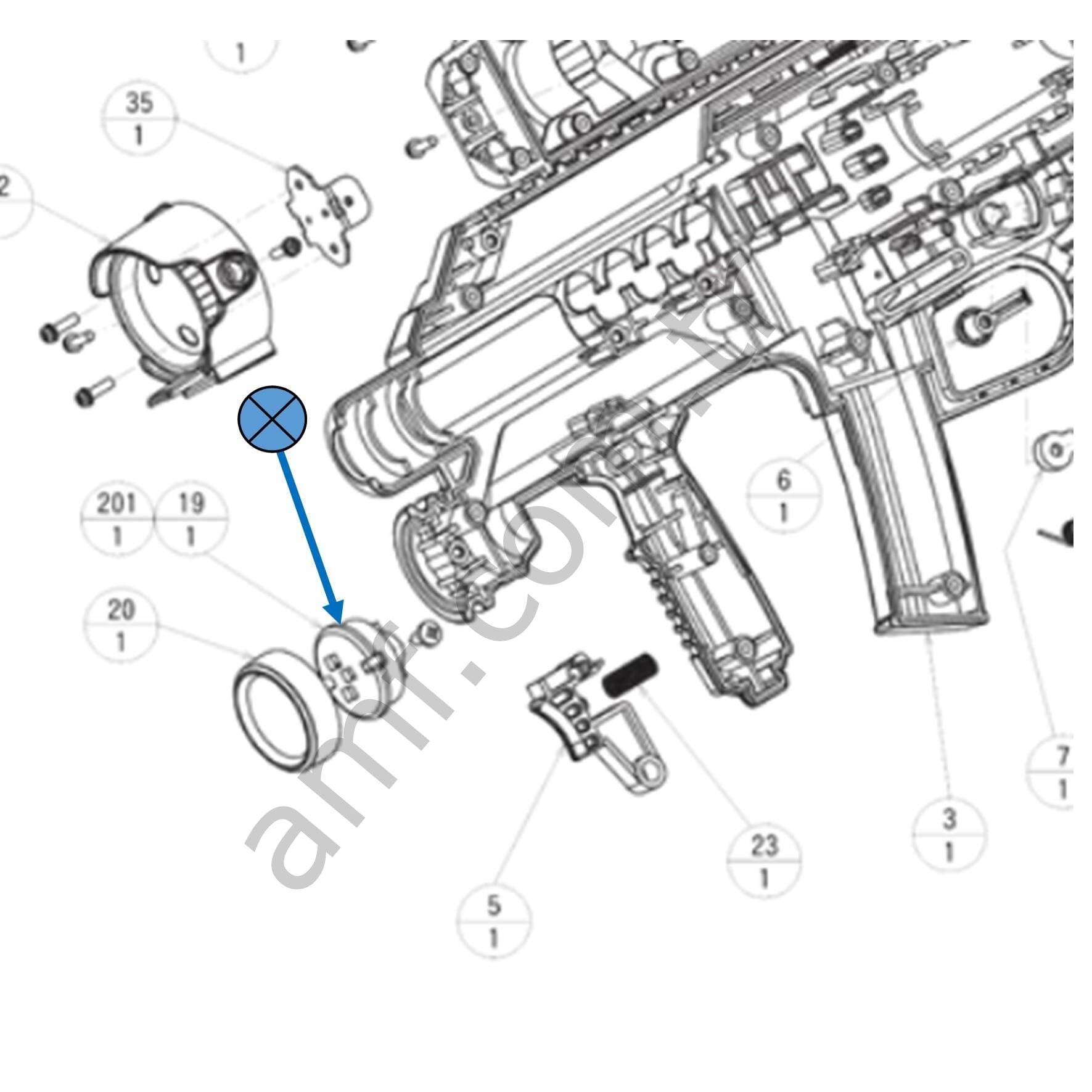 Sega Operation Ghost, Cap Base_CTF-2119 Operation Ghost, Tüfek Parçası