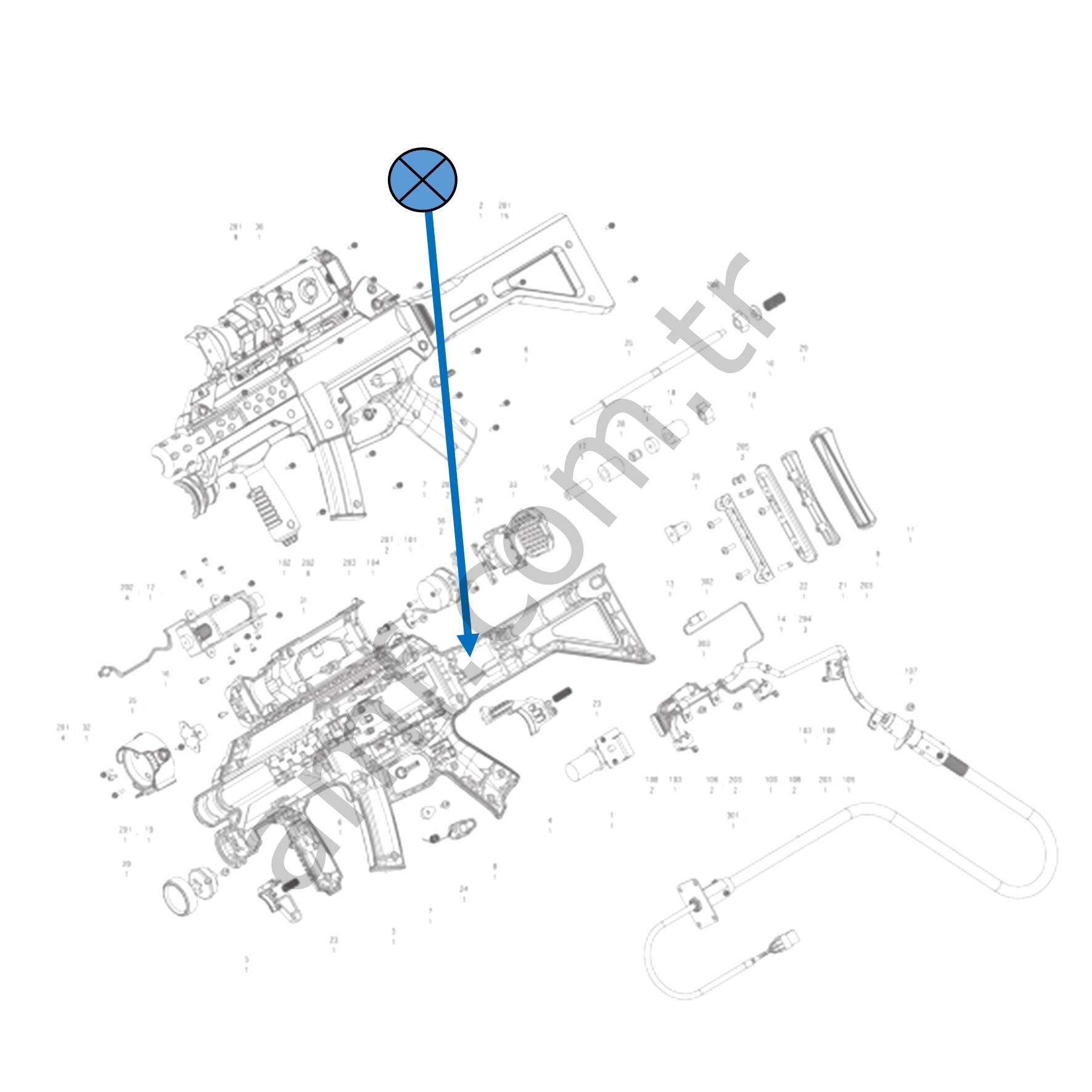 Sega Operation Ghost, Gun Cover Right_GST-2102 Operation Ghost, Tüfek Sağ Kaplama Plastiği