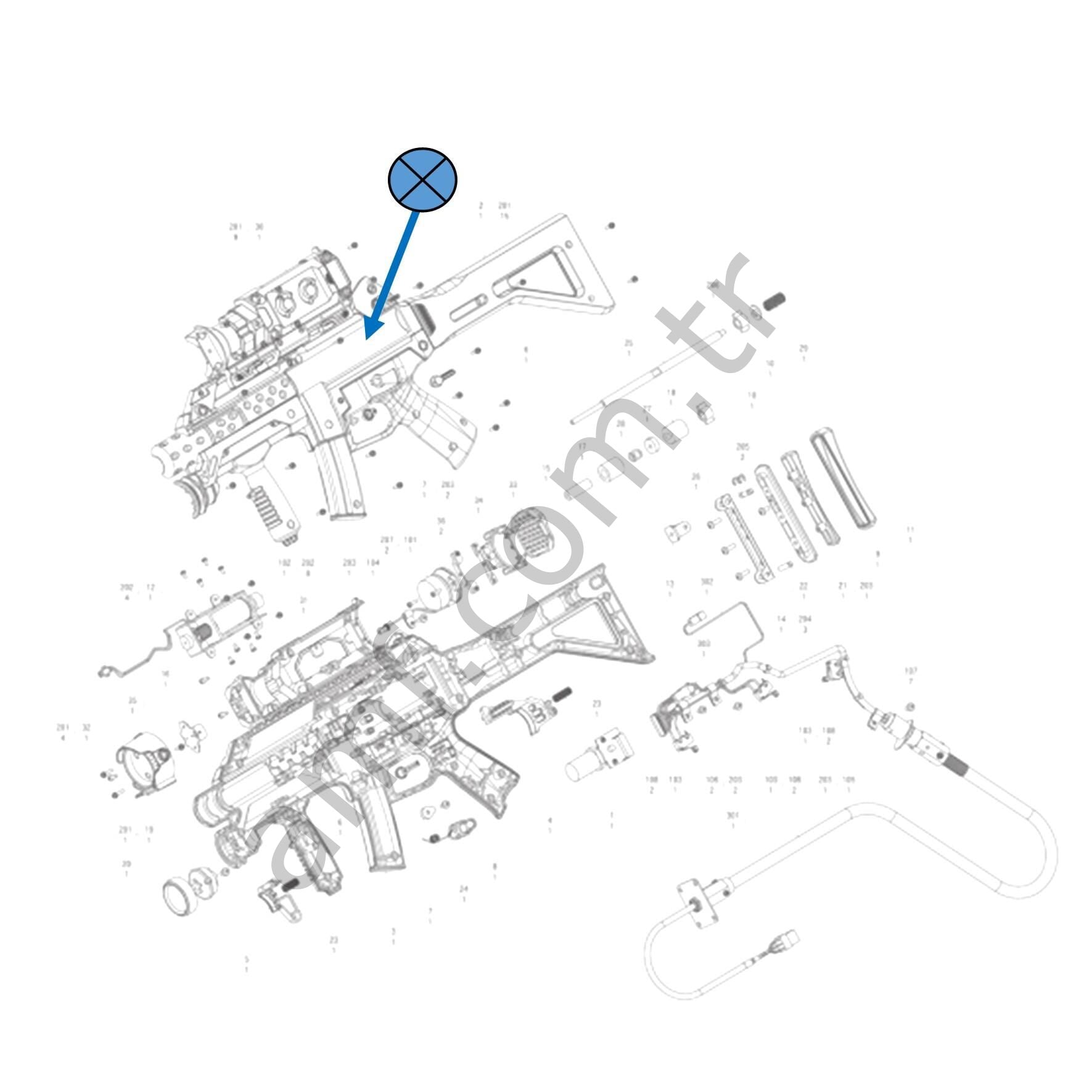 Sega Operation Ghost, Gun Cover Left _ GST-2101 Operation Ghost, Tüfek Sol Kaplama Plastiği