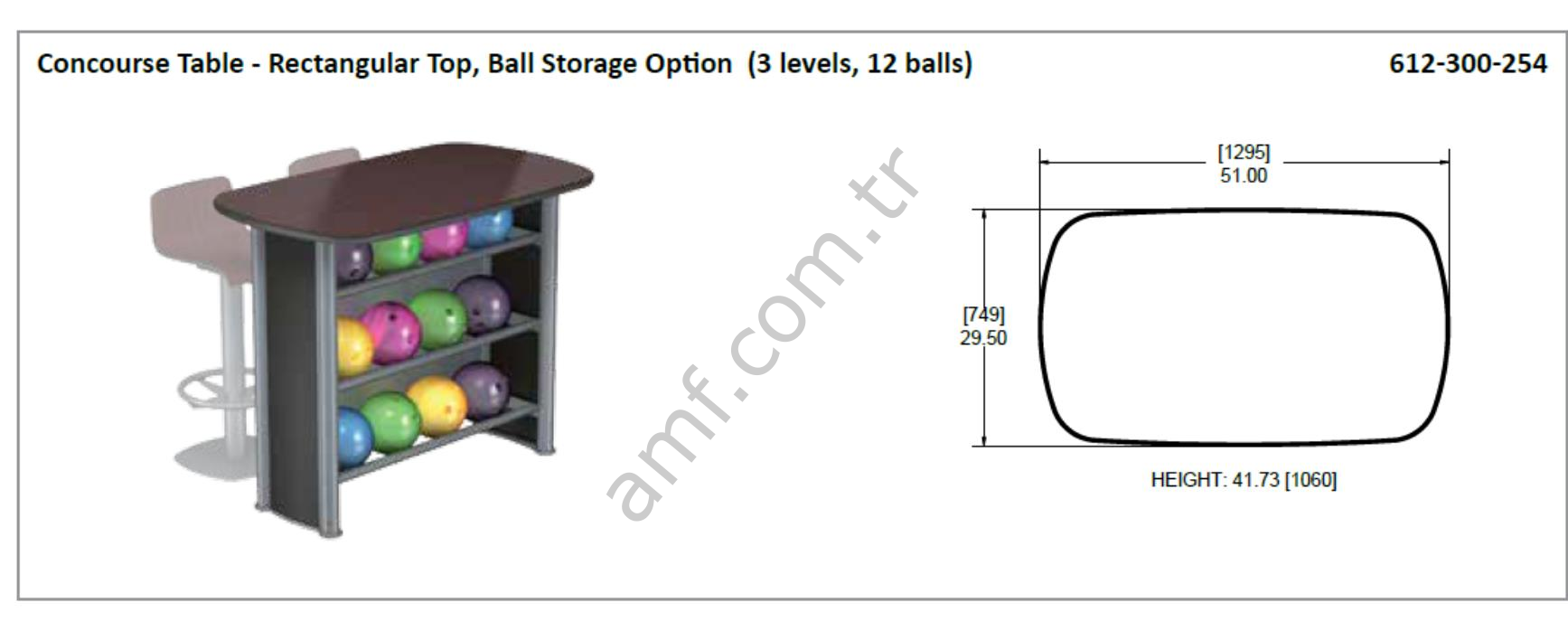 Concourse Table - Rectangular 12 Balls_612300254 Harmony Mobilya, Top Sehpası 12 Top, 3 Katlı