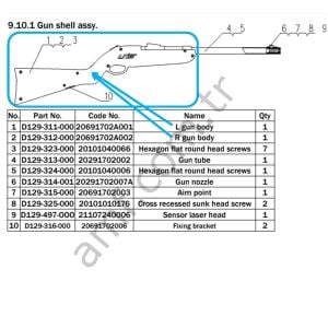 Dino Invation Gun Shell Cover Set_206917021001&002 Out Back Hunter, Tüfek Dış Kabuğu Seti, D129-311-000&D129-312-000