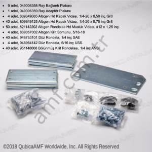 Rail Track Hardware Kit_049006363 Top Geri Dönüş Ray Bağlantısı Plakaları Seti