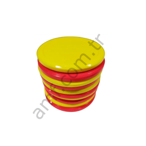 Pink&Yellow Puck 10 Pcs AH-3399184_562-20-135 Sonic Quad Air Hockey Diski 8 li Paket 80mm ( 3-1/8''), Sarı&Pembe