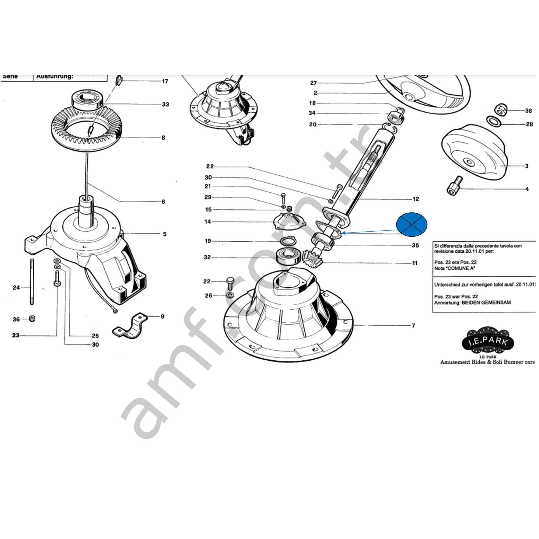 Mid Size Car, Steering Clumn Shim_2B1134S Iepark Bumper Cars, Orta Boy Direksiyon Mili Alt Aralayıcısı