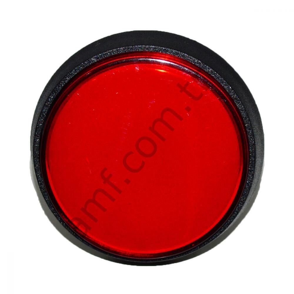 2'' Red Dome Button With/Swich-Led_41-AP-395-RED Jurassic Park Dx, Kırmızı Dış Bükey Buton, 2''