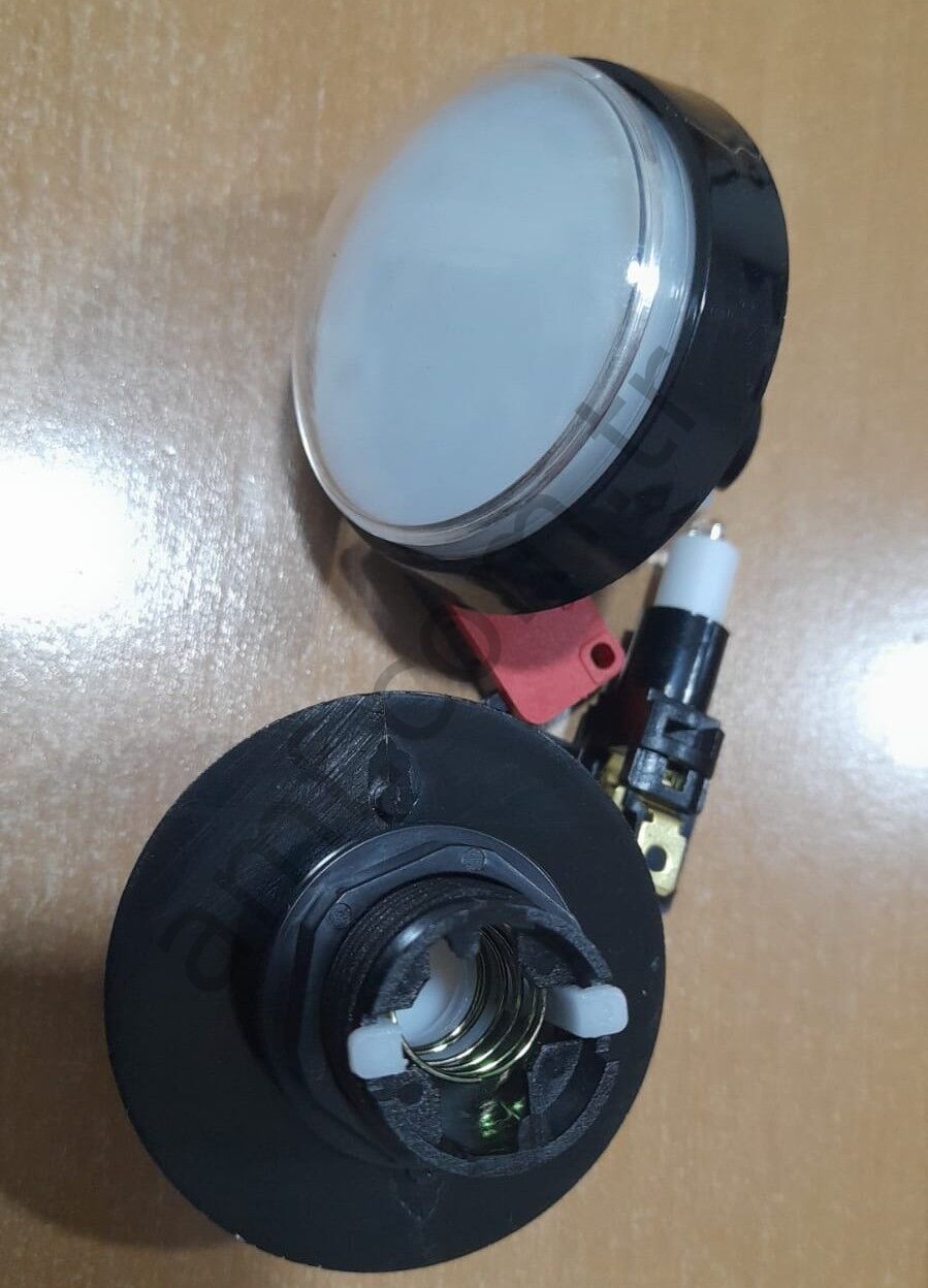 Round Button 60mm Dome White, 2 Pin Lock Bullseye Crack Shot Buton 60mm Buton Dış Bükey, 2 Pin Kilitli