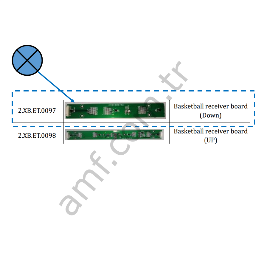 Basketball Receiver Board Down_2.XB.ET.0097 All Stars Basketball, Alıcı Sensör Kartı Alt