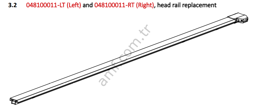 Head Rail Replacement_048100011-RT Hyper Bowling, Ray, Baş, Sağ