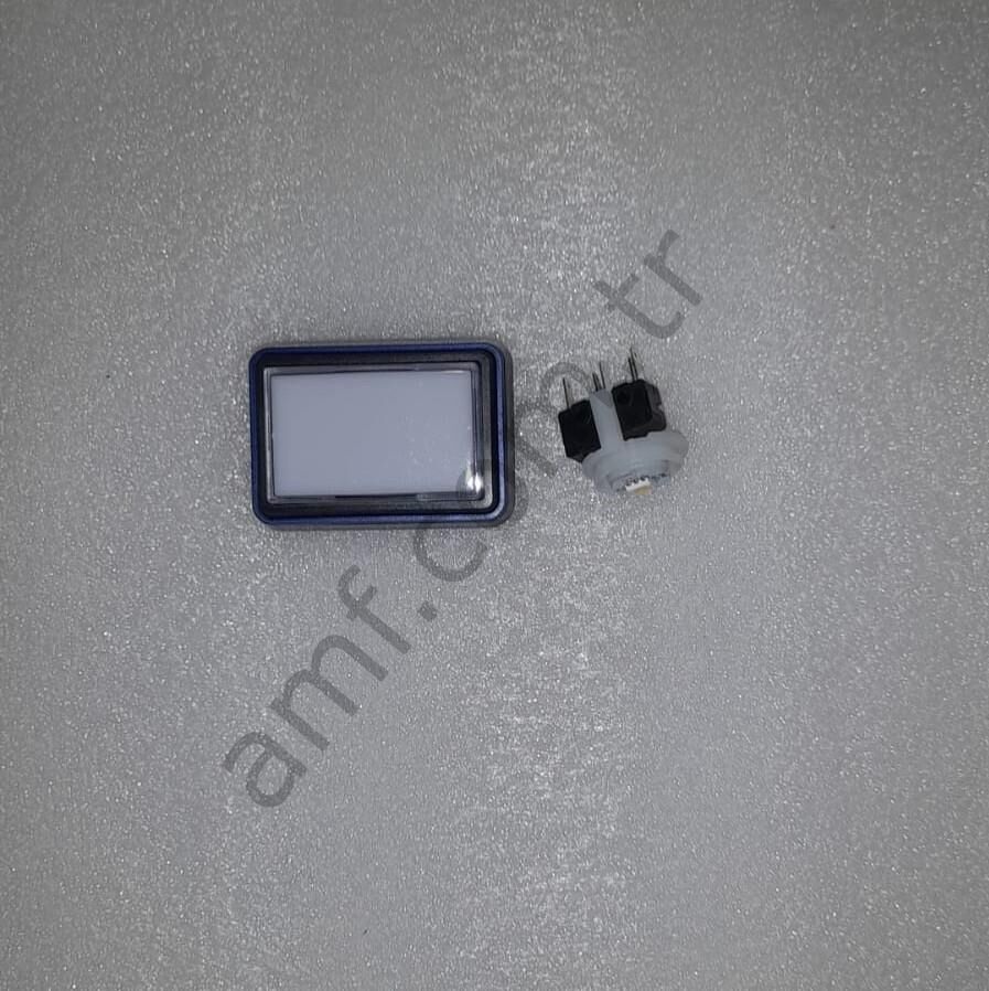 50x35mm Dikdörtgen Push Buton Beyaz Flat Button