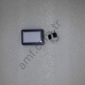 50x35mm Dikdörtgen Push Buton Beyaz Flat Button