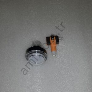 45mm Çap Push Buton Dış Bükey, Beyaz Button
