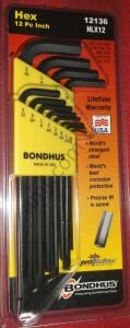 Allen Anahtar Seti 12 li (.050-5/6'') İnç_BONDHUS Bondhus 12136 HLX12 Long Hex Key 12 Piece Allen Wrench Set