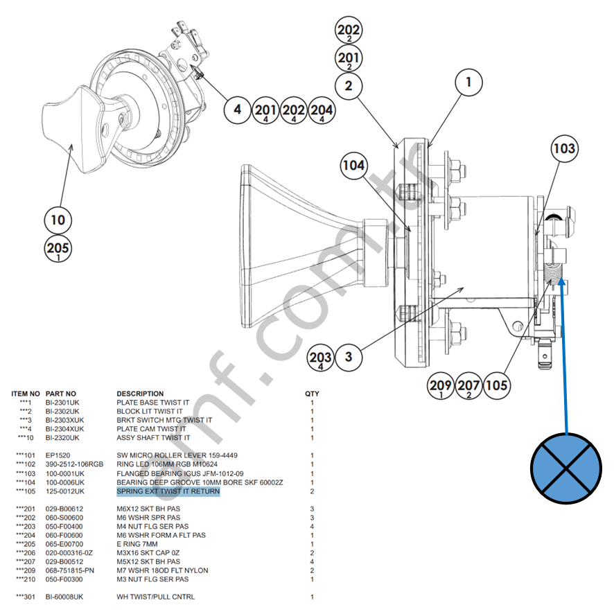 Spring Ext Twist It Return_125-0012UK Bop It, Twist Kol Yayı