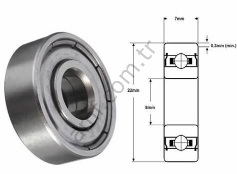 Deep Grove Ball Bearing_S128-401-000/20106000013 Bandit Express, Silah Şaftı Rulmanı, 608zz