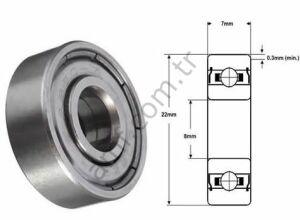 Deep Grove Ball Bearing_S128-401-000/20106000013 Bandit Express, Silah Şaftı Rulmanı, 608zz