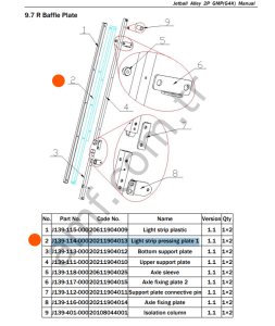 Light Strip Pressing Pvc Plate Right_J139-114-000 Jetball Alley, Led Kapağı, Sağ