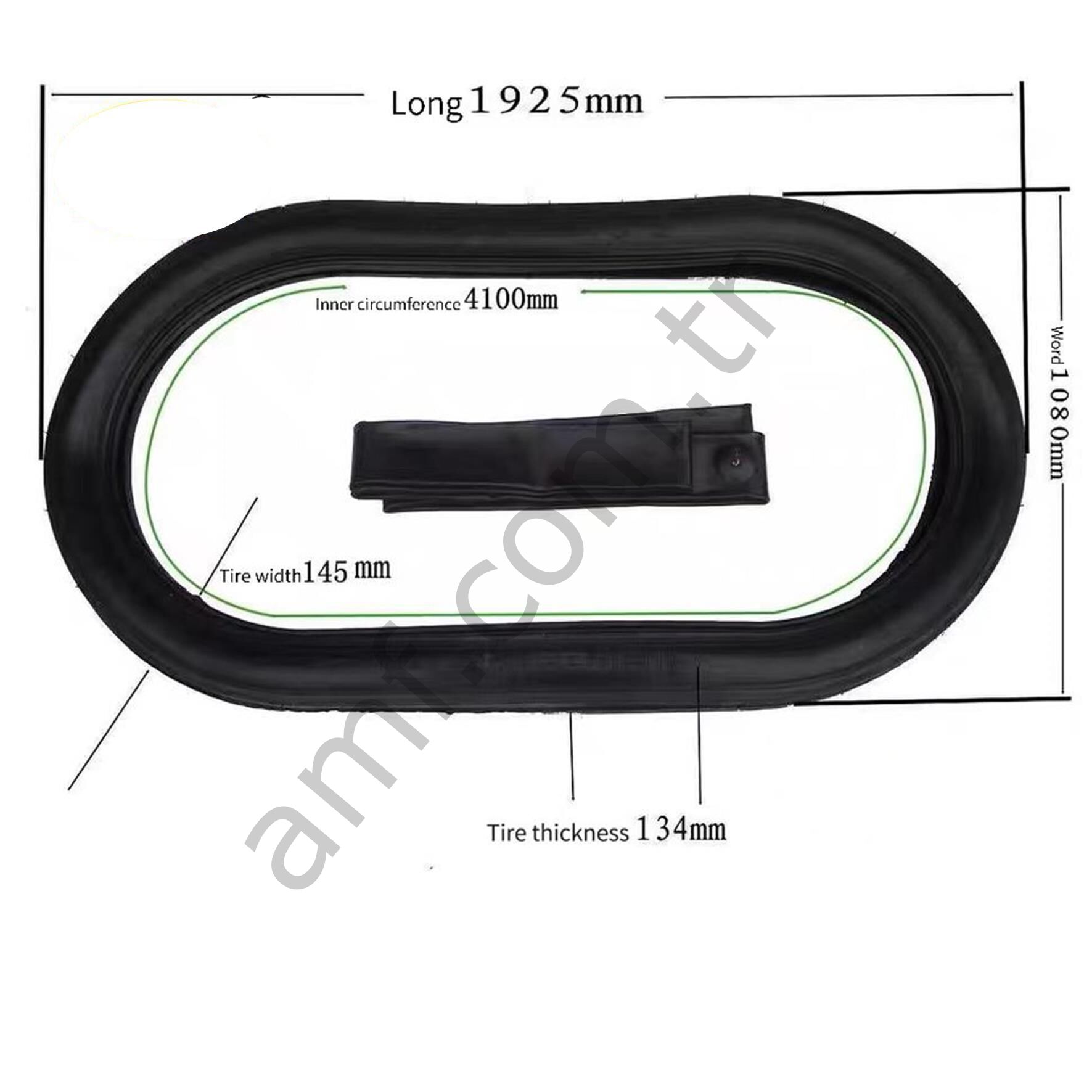 Çarışan Araba Dış Lastik Büyük Boy 1925mmx1080mm - İç Çevre 4100mm - Yanak 145mm - Yükseklik 134mm