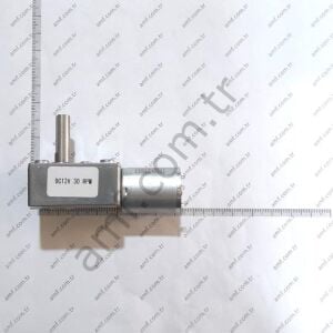 Dc Gear&Motor, 12Volt, 30rpm Redüktörlü Dc Motor, 12v,30rpm, 8mm Şaft, 25mm Şaft Uzunluk, Redüktör 32mmx46mm H22.5mm, Yakın Delik Aralığı 18mm Uzuk Delik Aralığı 32mm
