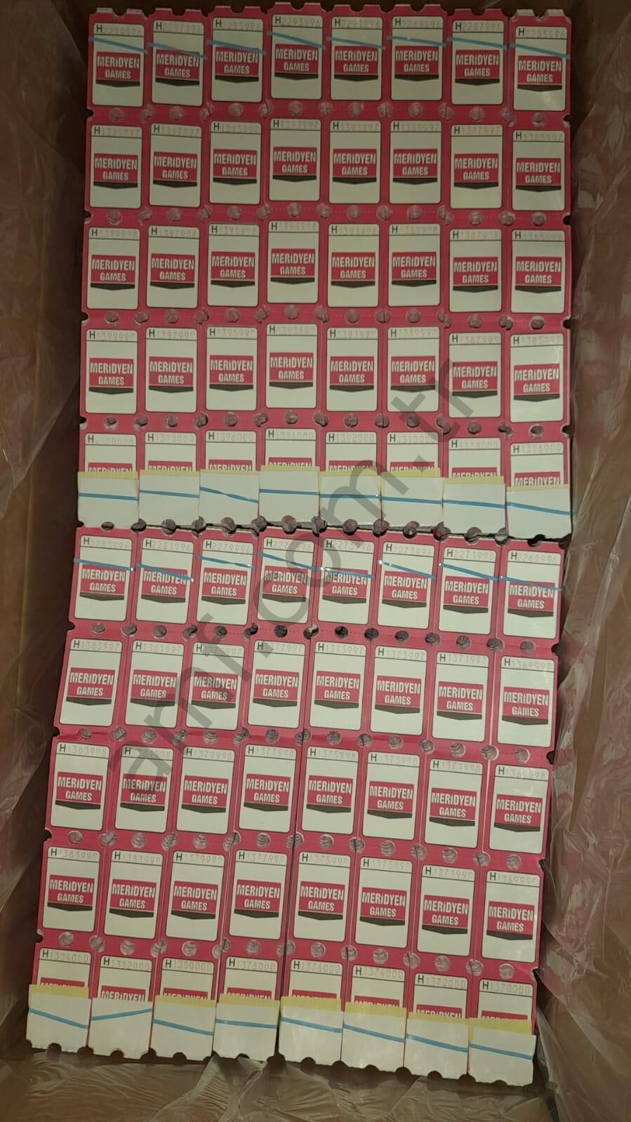 Meridyen Ticket 100.000 li Koli Oyun Makinası Bileti, 1 Kutu içi 100bin Adet, 160Gr
