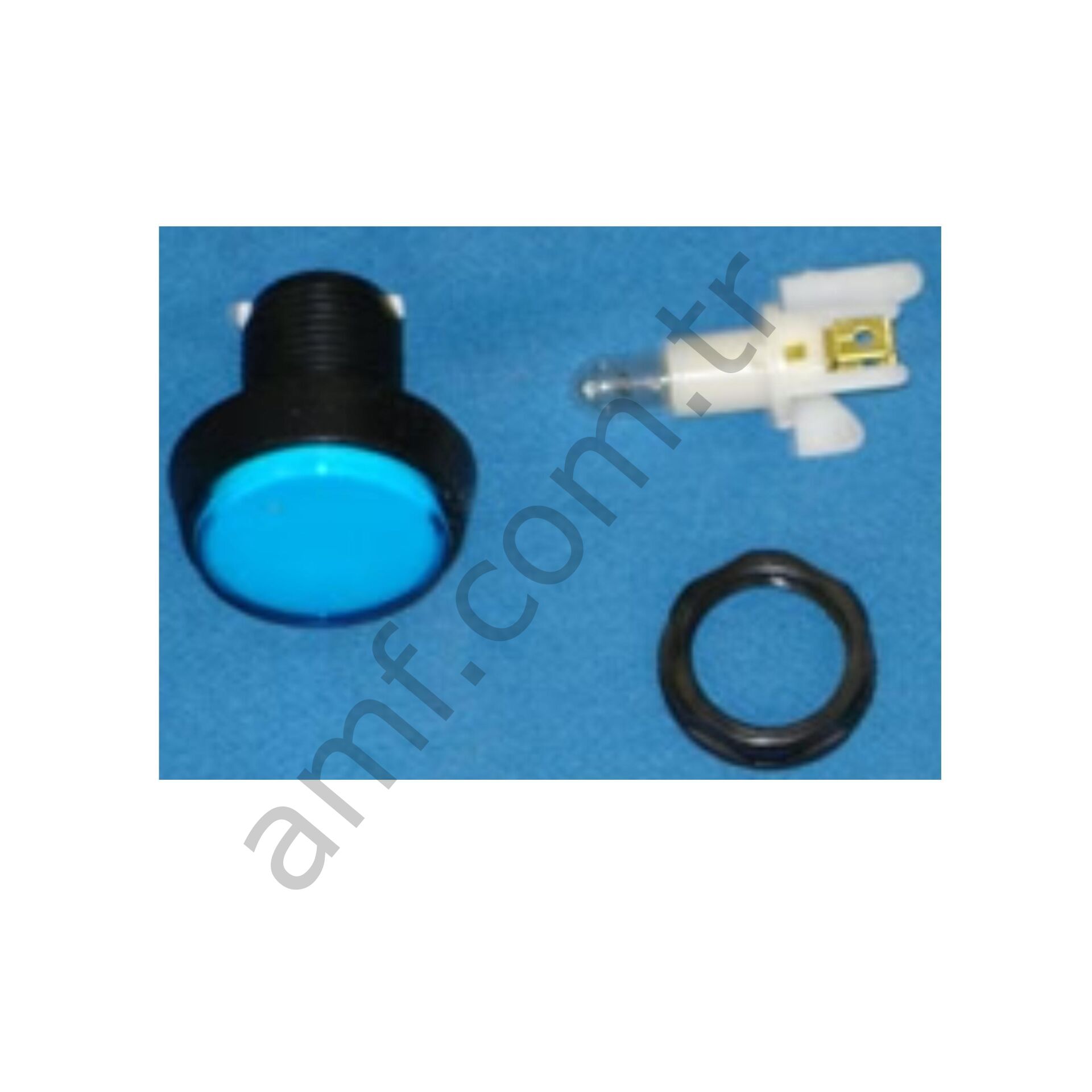 Button Med Round Dk. Blue_SF2004 Centipede Chaos, X, Mavi Flat Buton, Kafa 36,..mm Dıştan 44-45mm