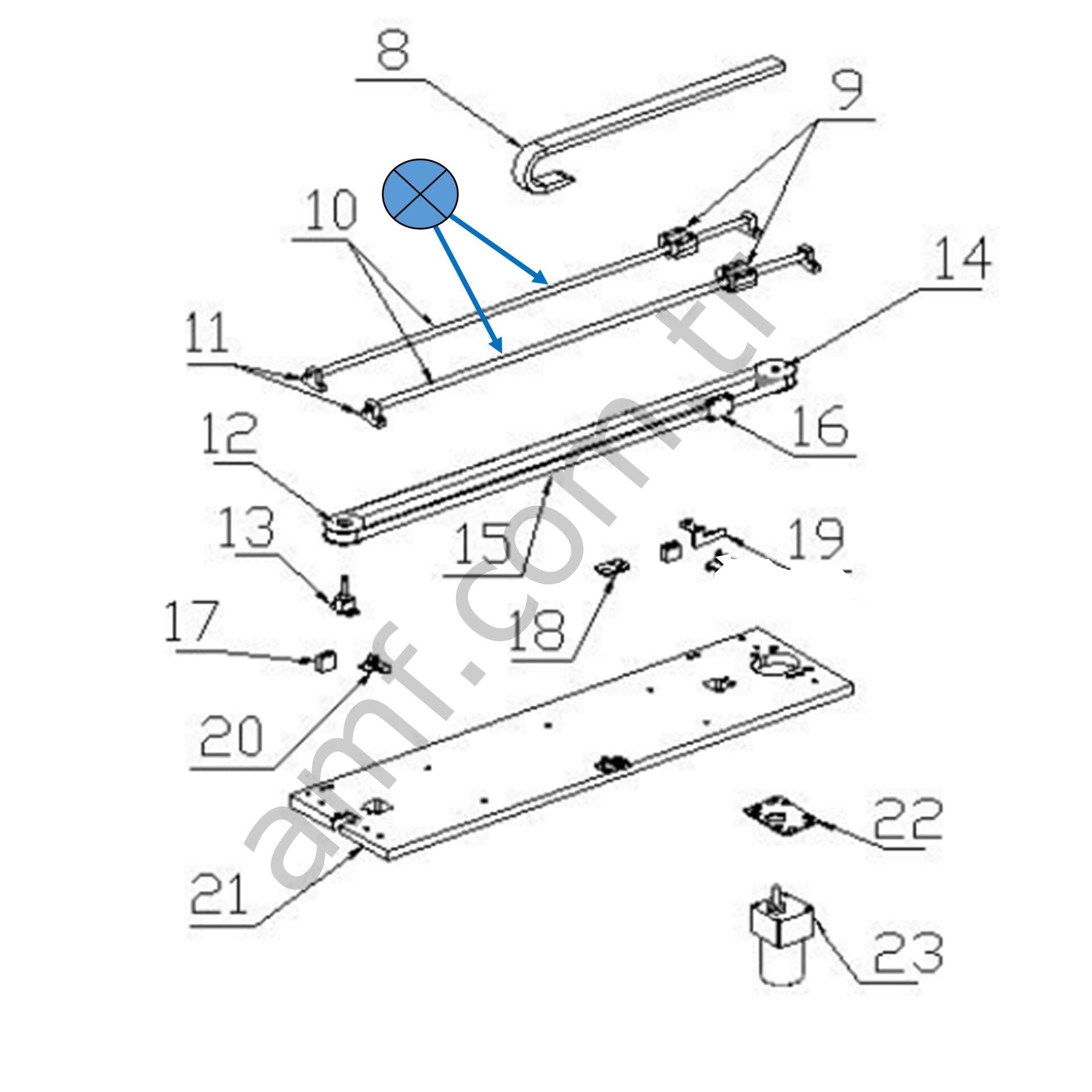 Zombie Track Shaft_Z116-203-000 Zombie Night, Zombi Kızak Mekanizması Kızağı, 10mmx725mm Çelik_20241833076