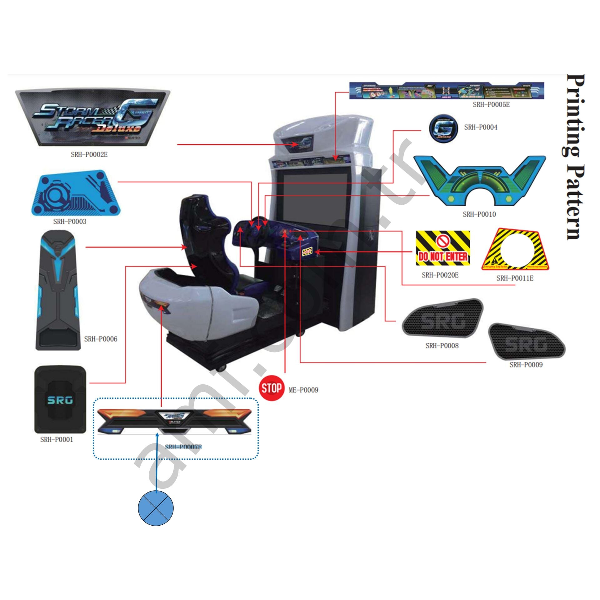 Seat Rear Printing Pattern_SRH-P0007E Storm Racer Motiron, Koltuk Arkası Sticker