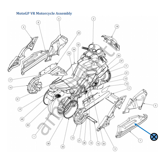 MGP 42-Bike Low Side Vacform Right_603-00742-01-R Moto Gp,