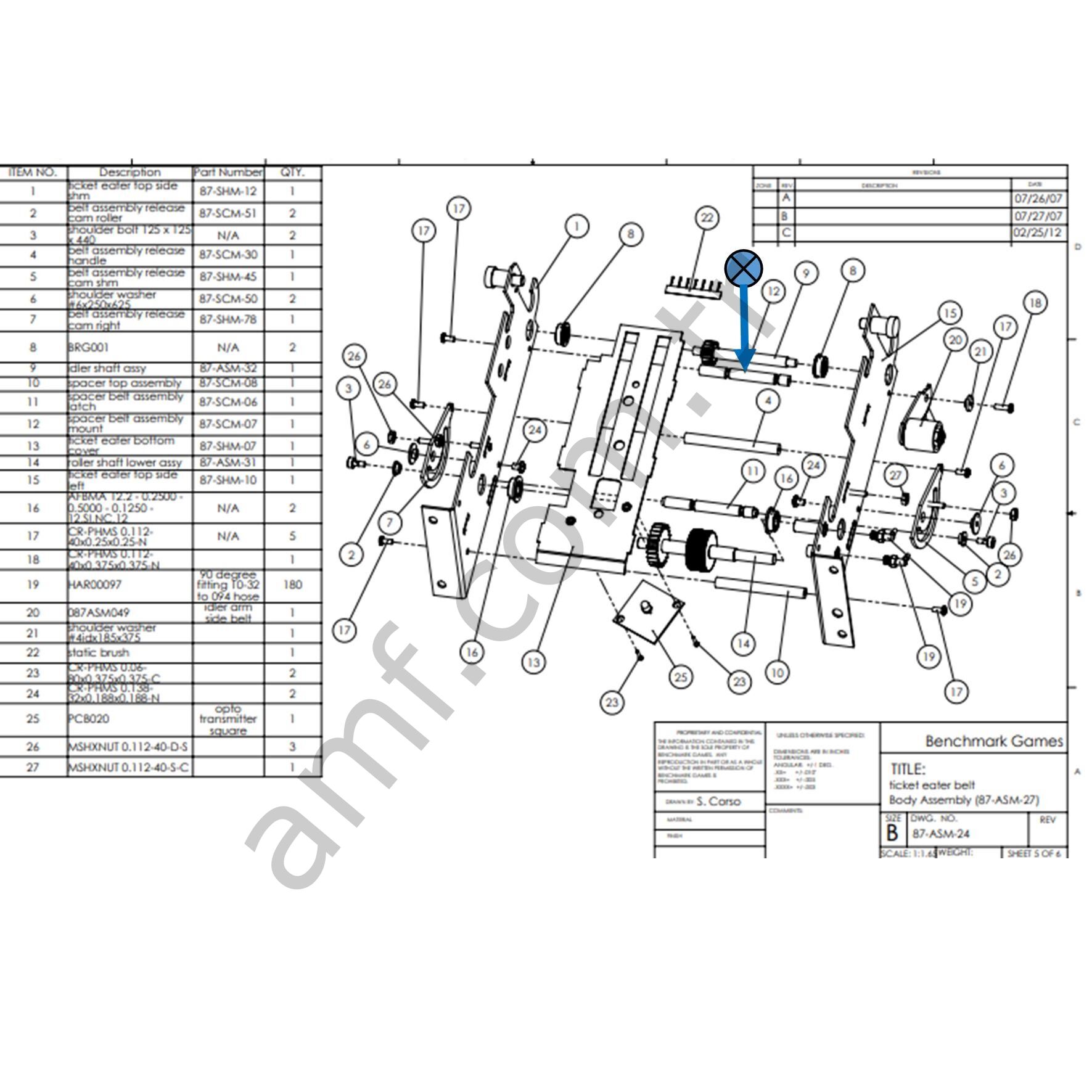 Spacer Belt Assemly Mount_87SCM06 Ticket Station, Aralayıcı