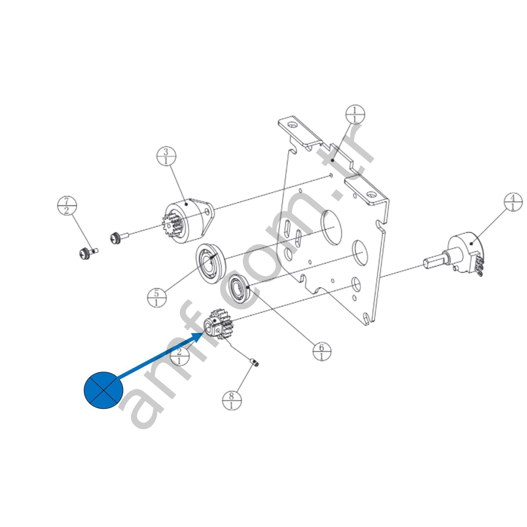 Wahlap Pot Gear_SRF-1002C01/1.8.WA10E160 Storm Racer, Storm Rider, Wahlap, Potansiyometre Dişlisi_SRF-1002C01