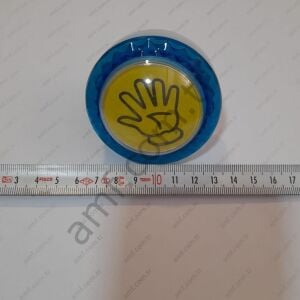 Asortik Push Buton 65mm, Beyaz Gövde, Mavi Çerçeve