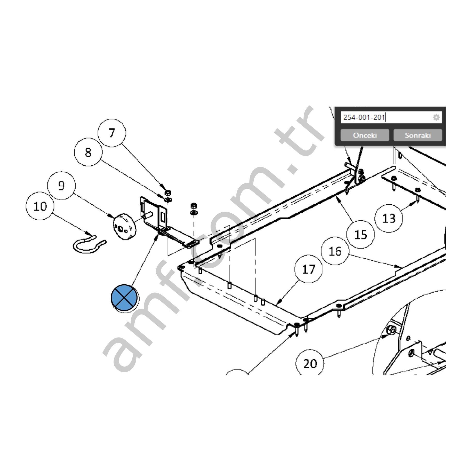 Latch Hood Weldment Bracket_254001201 Harmony Ball Return, Kapak Somun Montaj Braketi