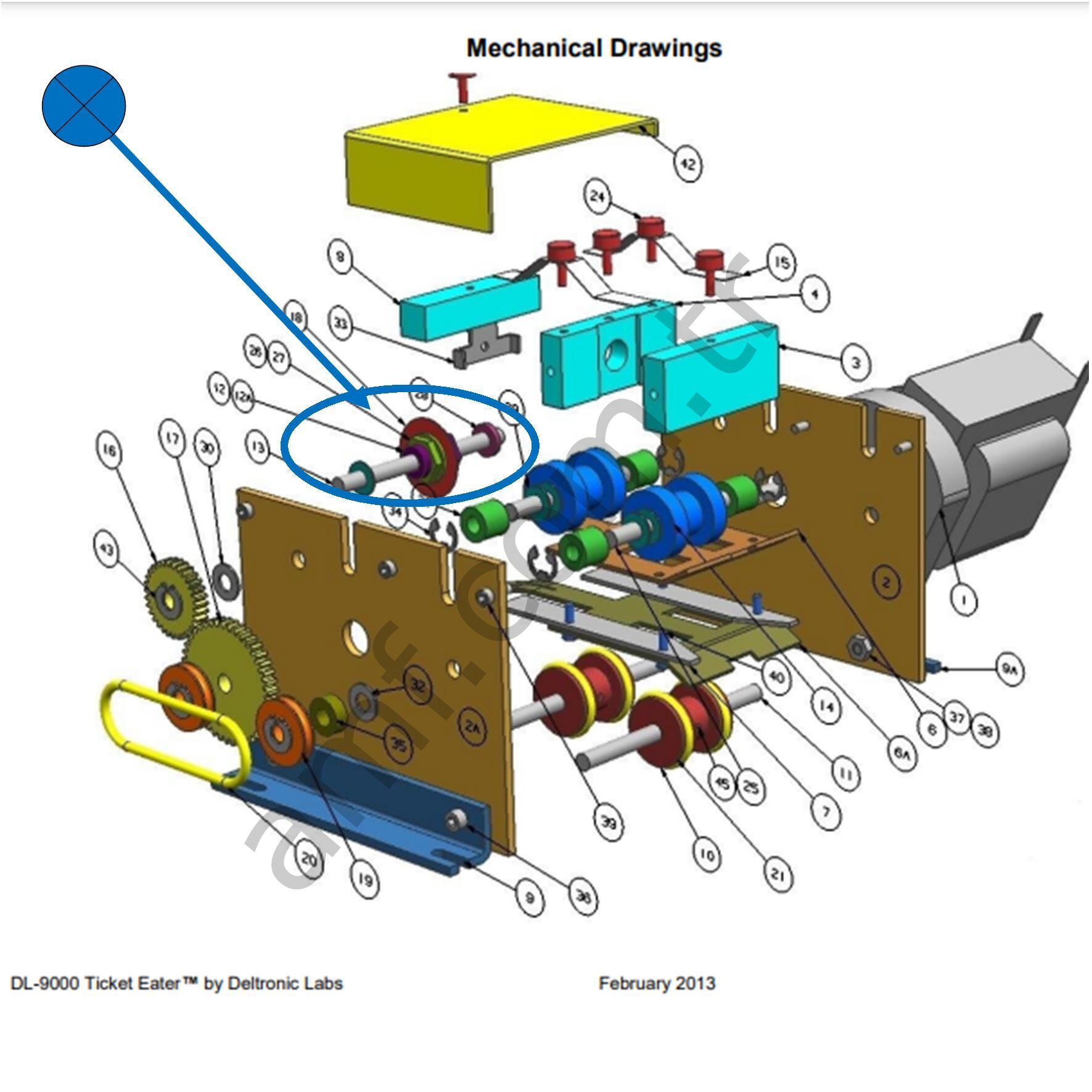 Deltronic Blade Assembly_BLAD-SAW/TE/ARBOR Ticket Eater, DL-5000 , DL-9000, Bağlantılar Dahil Testere Seti