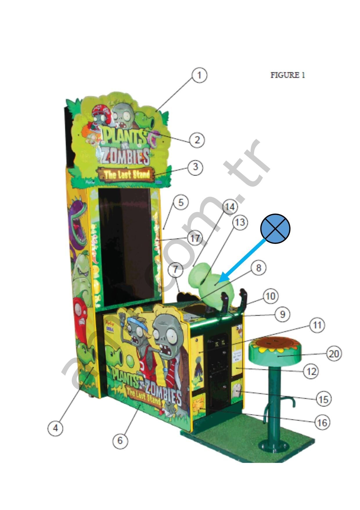 Pea Shooter Gun Body_PV-2004-UK Plants Vs Zombie Last Stand, Silah Plastik Kaplaması