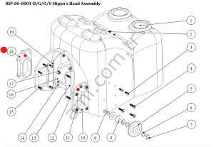 Left Black Head Flange Washer in UHMW_HIP-07-0018 Hungry Hungry Hippos, Sol Pvc Flanş