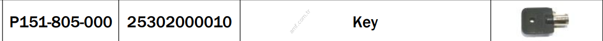 Key AY05_P151-805-000/25302000010 Atari Pong, Anahtar