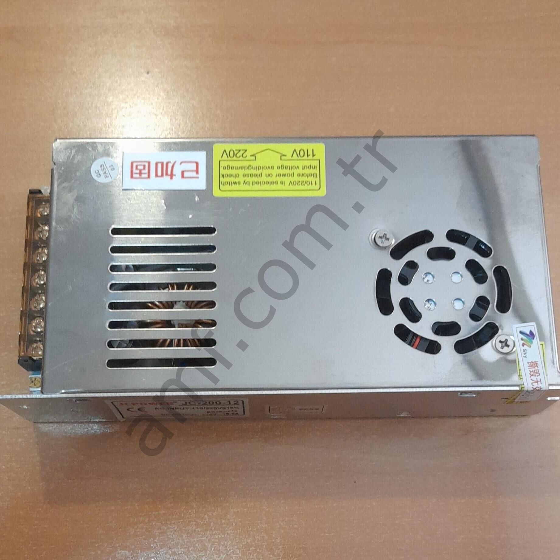 Power Supply 12volt 16.5Amper_JC-200-12 Elektrik Güç Kaynağı, 12v 16,5a,