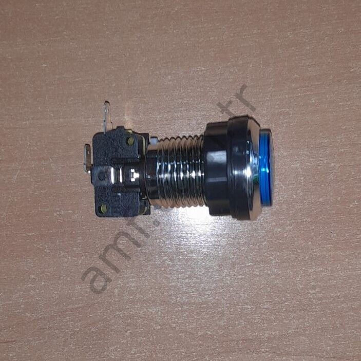 Truck Console Button_1010000139 Ice Cream, Mavi Buton, 34mm Düz