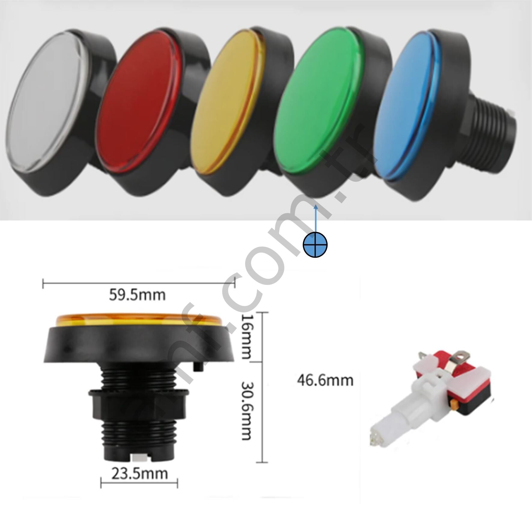 60mm Çap, Düz, Push Button, Dönmez Pinli, Yeşil 60mm Dia, Flat, Push Button, Lock Pin, Green