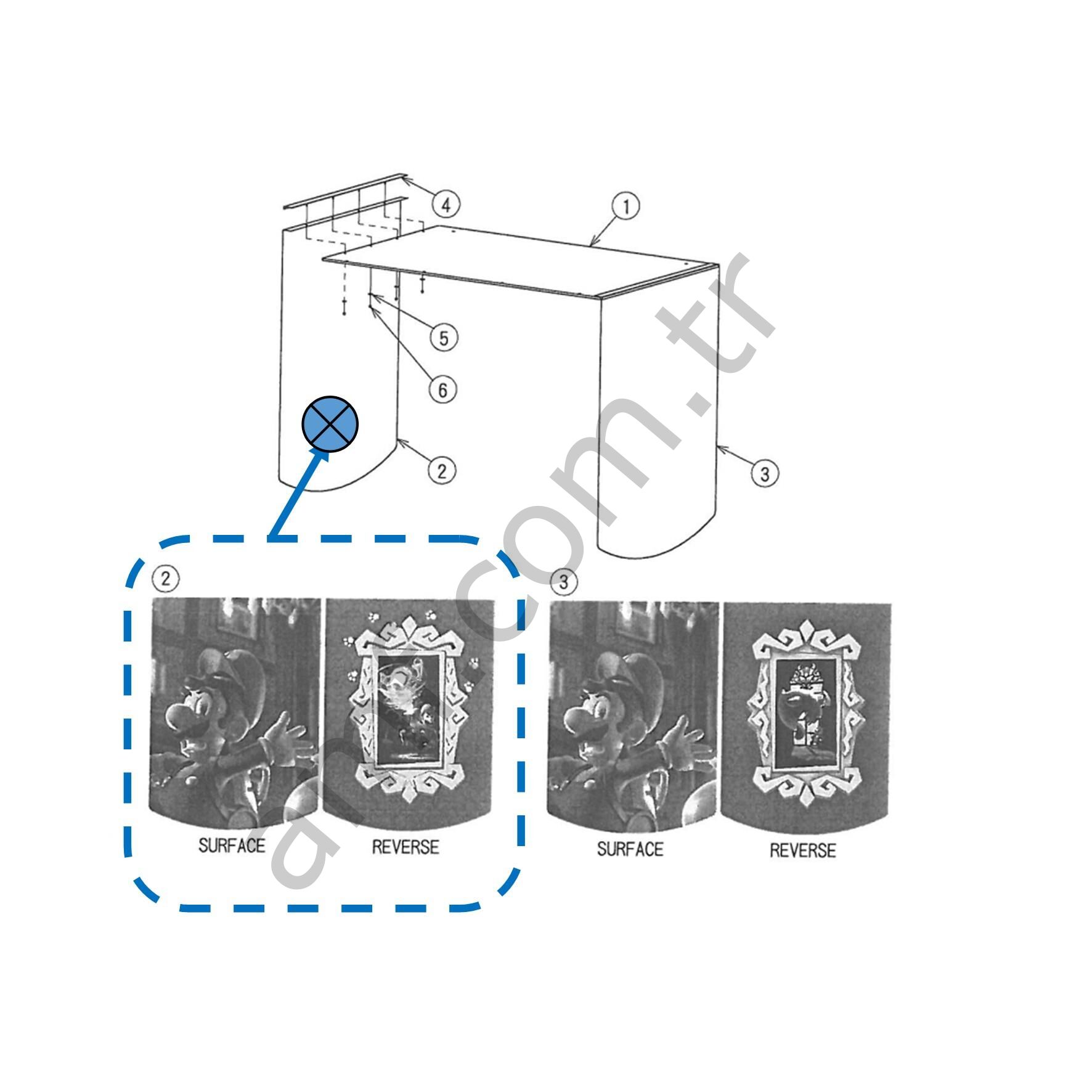 Sega Luigi's Mansion, Side Curtain Left_LMA-8503UK Luigi Mansion, Sol Perde