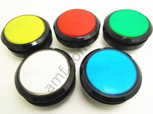 60mm Çap, Düz, Push Button, Yeşil, Sviç Dahil