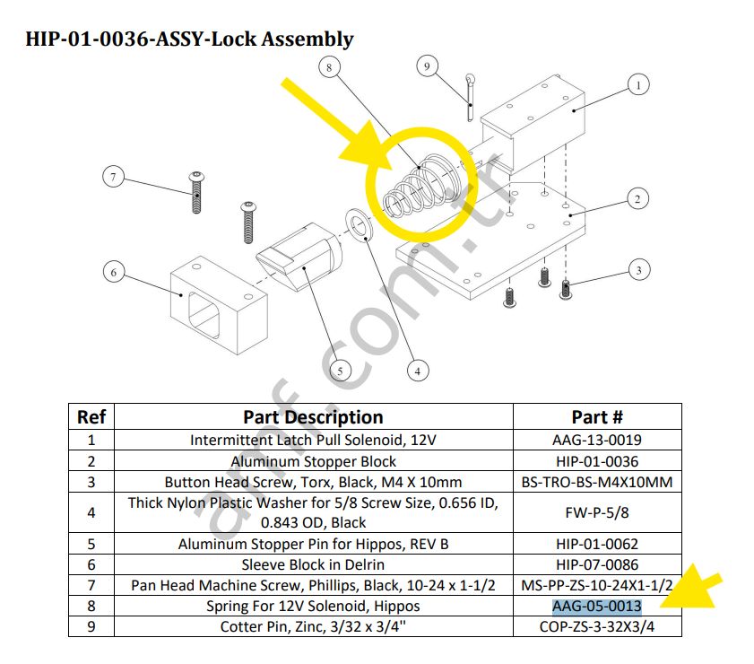 Spirng For Solenoid_AAG-05-0013 Hungry Hungry Hippos, Solenoid Yayı