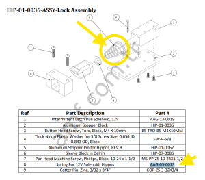 Spirng For Solenoid_AAG-05-0013 Hungry Hungry Hippos, Solenoid Yayı