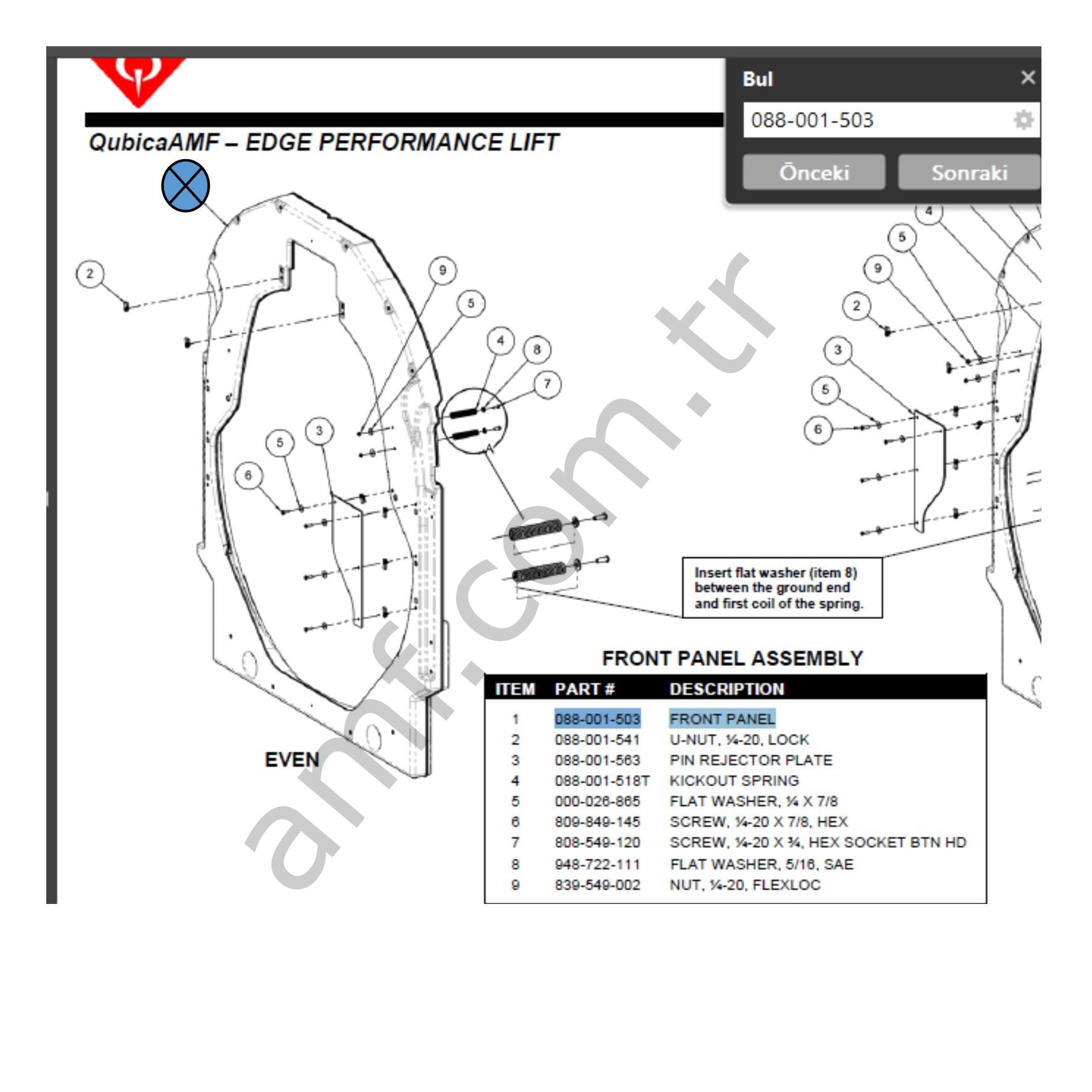 Edge Pin Elevator Front Panel_088001503 Edge Kazan, Pin Asansörü Kapağı