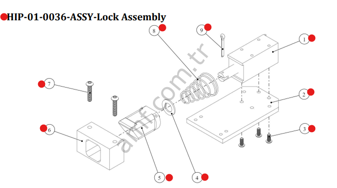 Assy-Lock Assembly_HIP-01-0036 Hungry Hungry Hippos, Solenoidli Kilitleme Meknizması